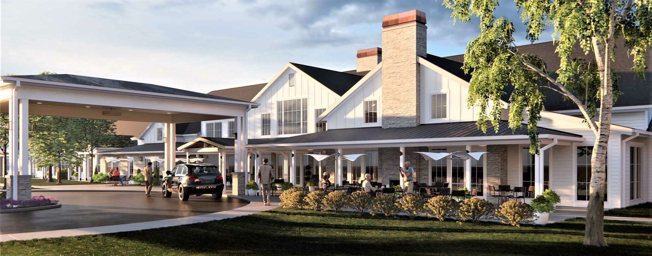 Exterior Dining and Porte Cochere